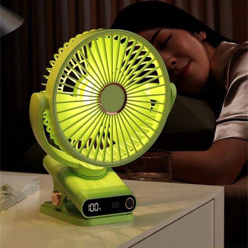 Oscillating Fan Clip - Clipe ajustável mini ventilador usb recarregável