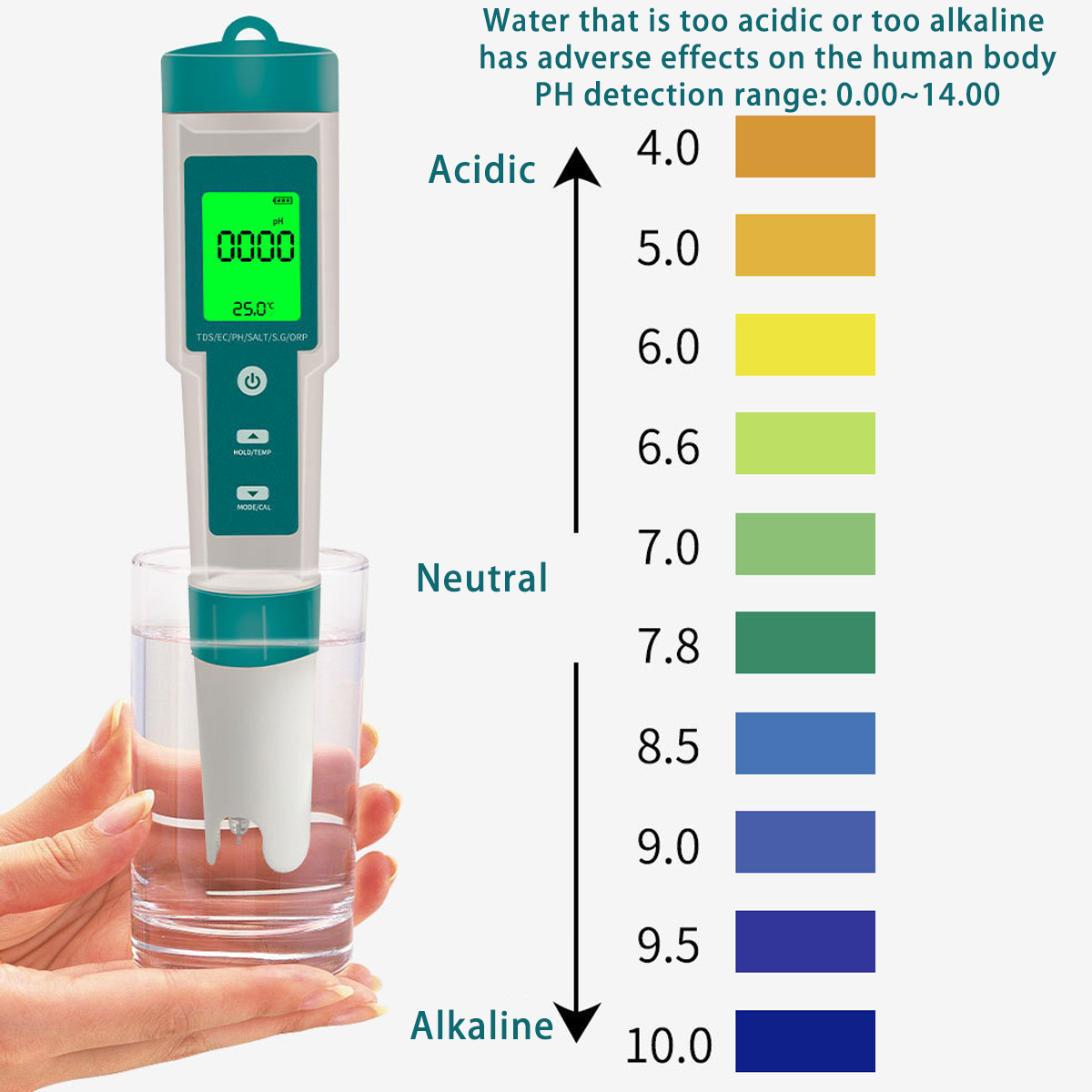 Medidor de ph digital 7 em 1,  - Ph Up Down Solution avaliação e preço